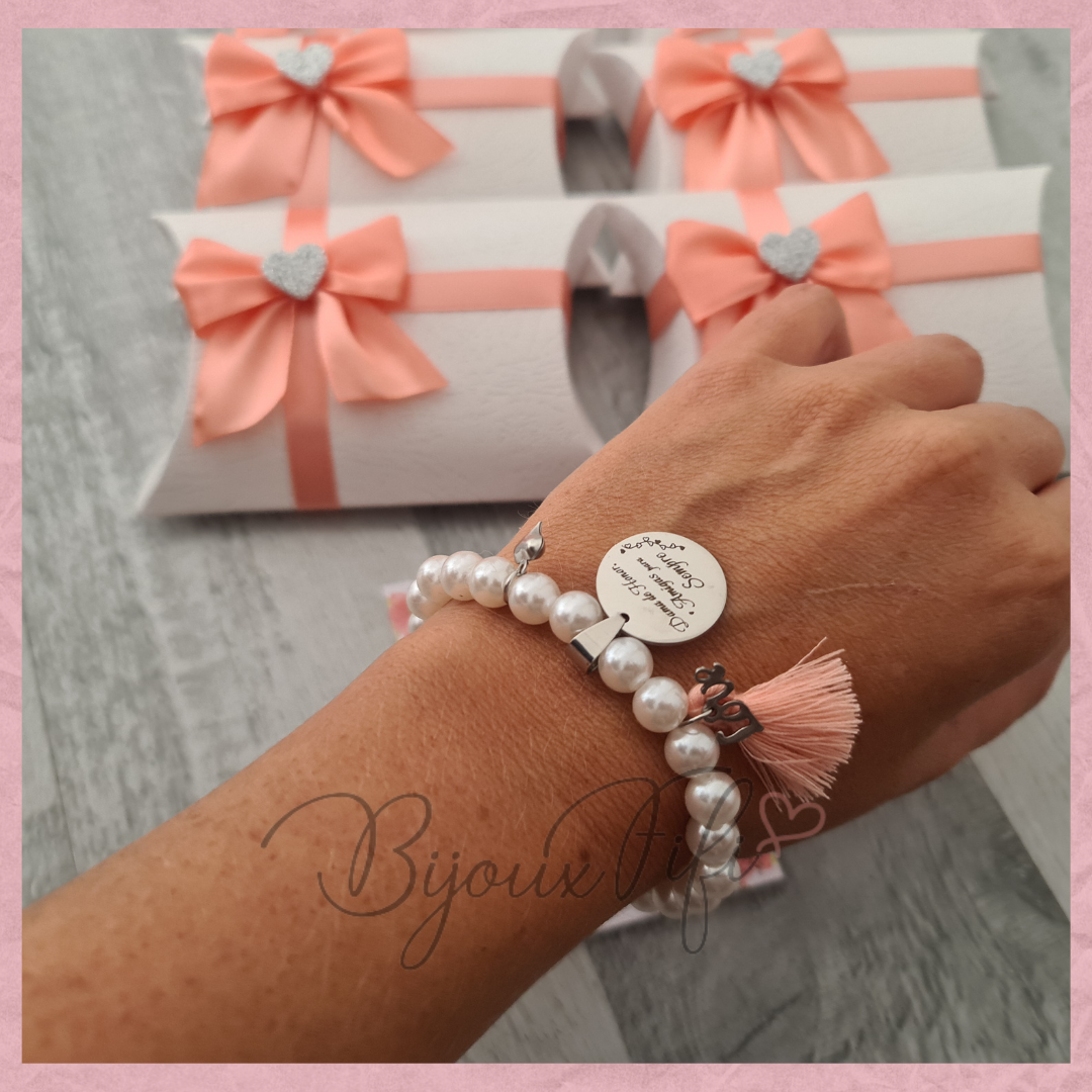 Pulseira Pérolas "Peach"