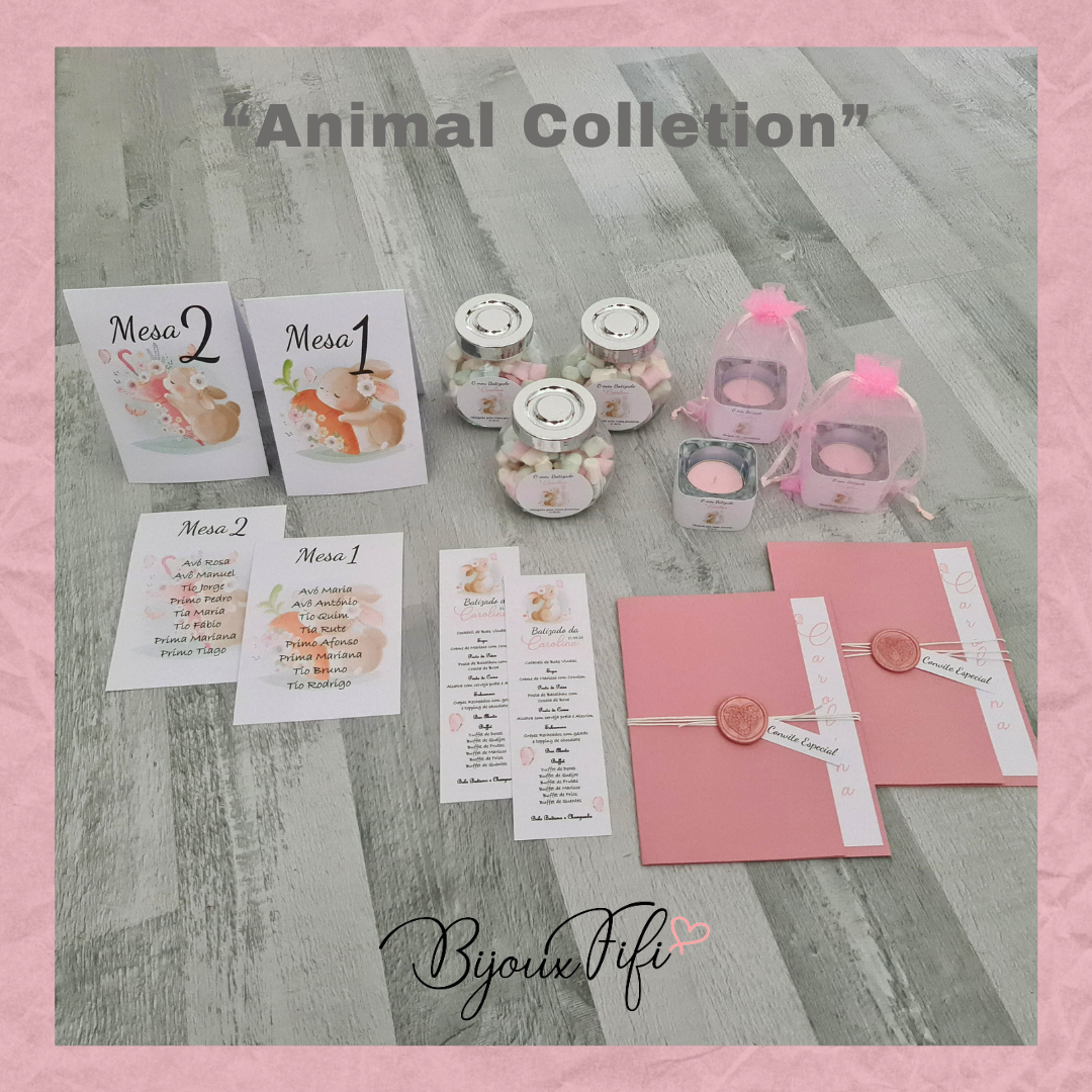 Marcador de Mesa Triângulo "Animal Colletion" (+opções) - Bijoux Fifi