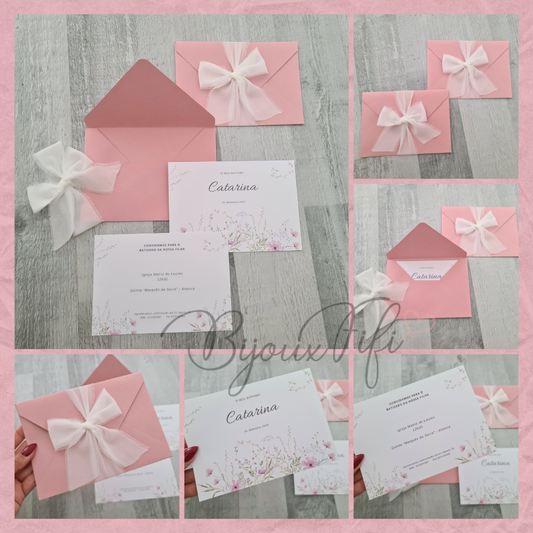 Convite Envelope "WildFlowers Rose"