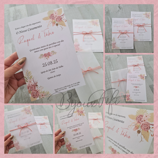 Convite Wedding Translúcido "Rose Ombré"