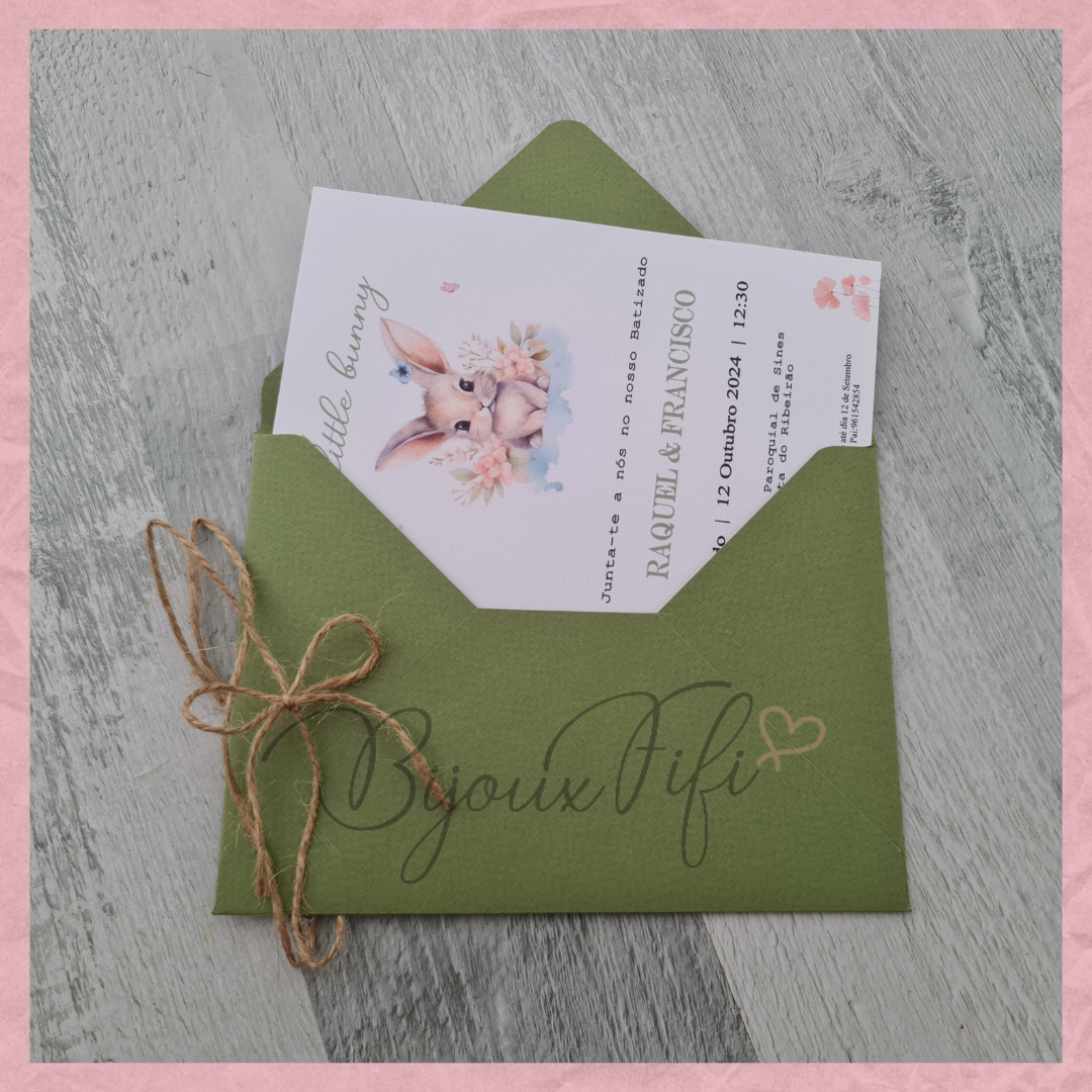 Convite envelope "Pretty Bunny"