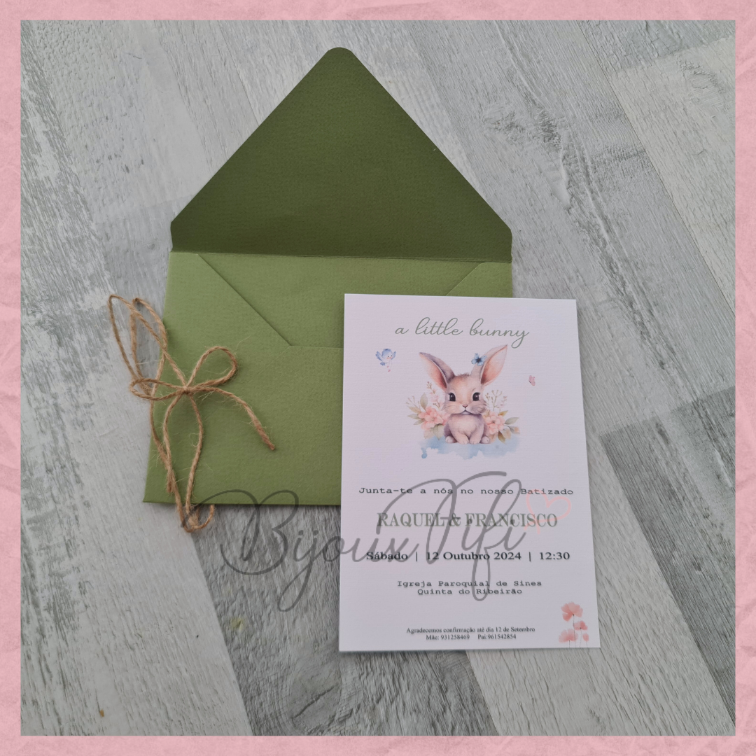 Convite envelope "Pretty Bunny"