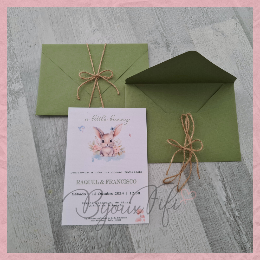 Convite envelope "Pretty Bunny"