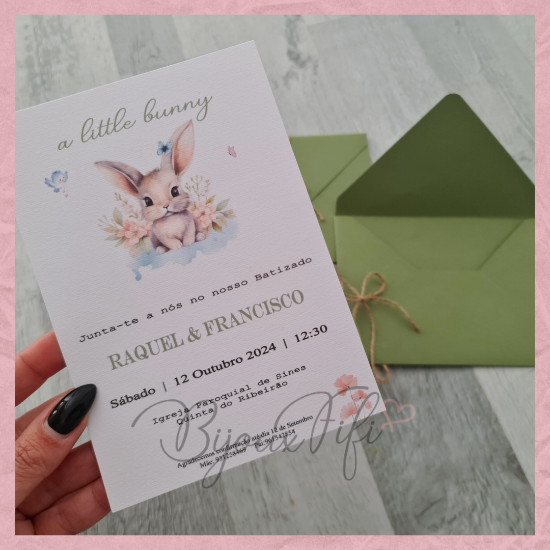 Convite envelope "Pretty Bunny"