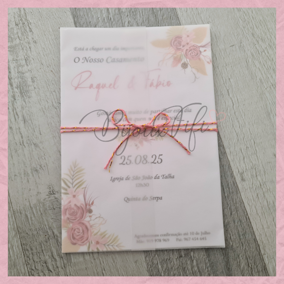 Convite Wedding Translúcido "Rose Ombré"