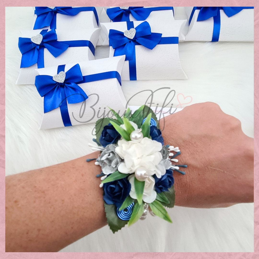 Pulseira floral "Navy"