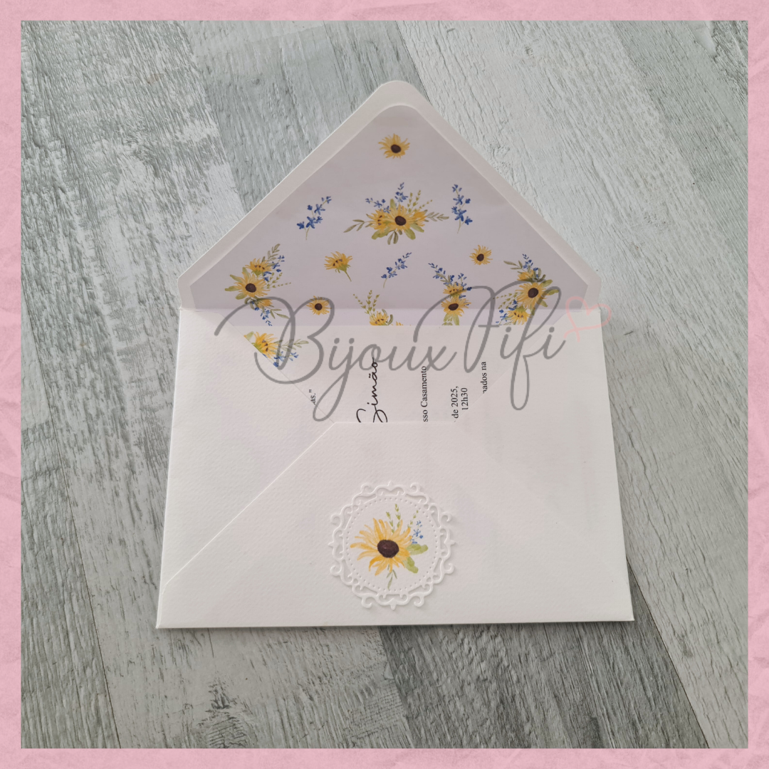 Convite Envelope Wedding "SunFlowers"