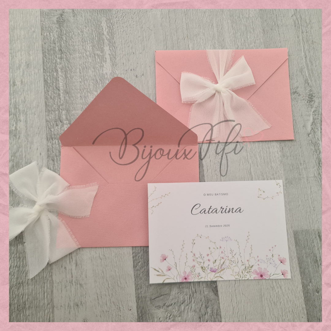 Convite Envelope "WildFlowers Rose"