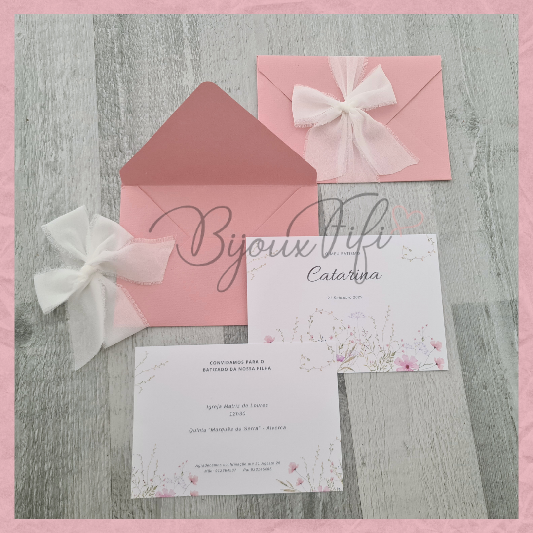 Convite Envelope "WildFlowers Rose"