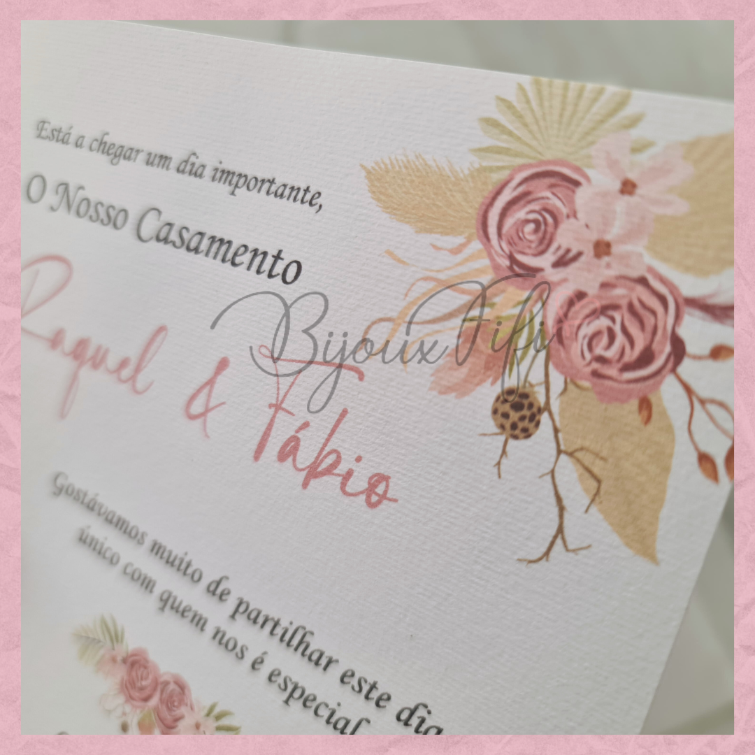 Convite Wedding Translúcido "Rose Ombré"