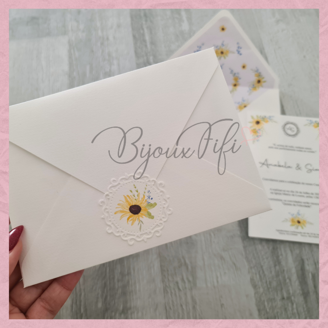 Convite Envelope Wedding "SunFlowers"