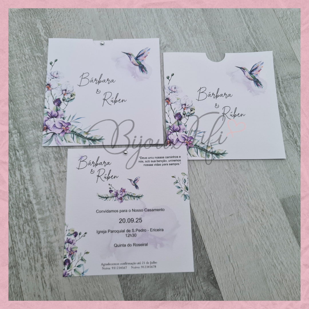 Convite Bolsa Wedding "Colibri"