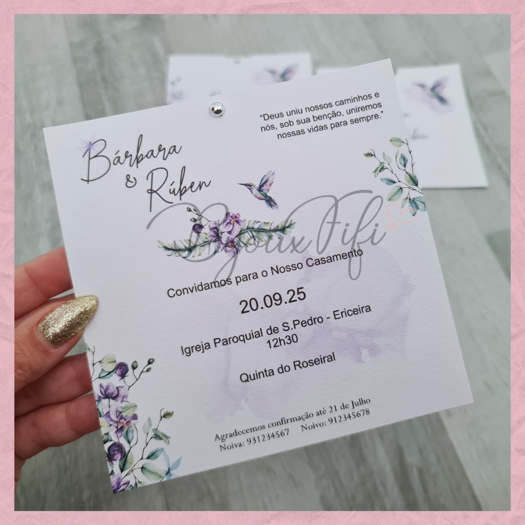 Convite Bolsa Wedding "Colibri"