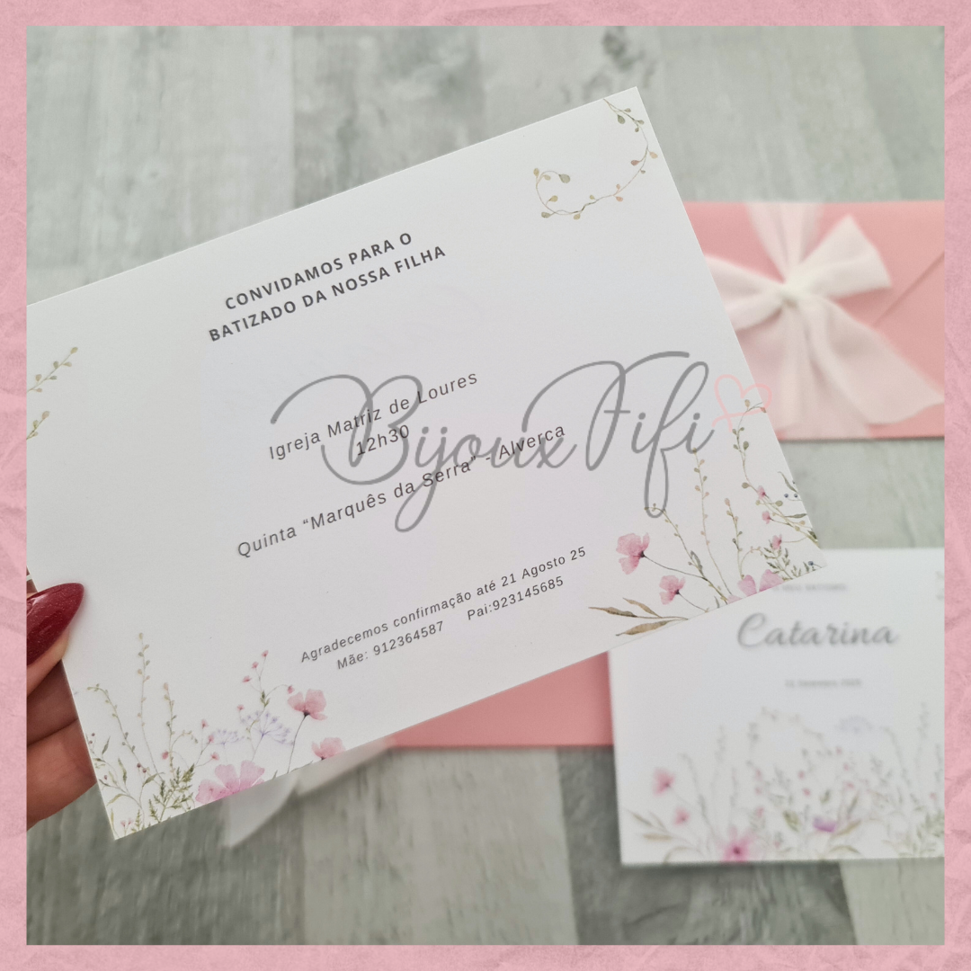 Convite Envelope "WildFlowers Rose"