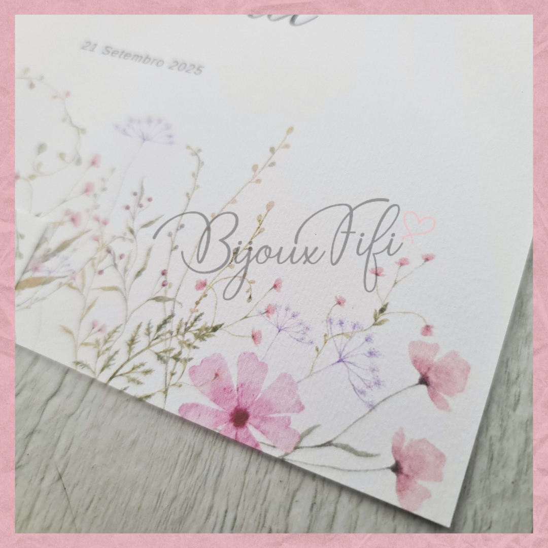 Convite Envelope "WildFlowers Rose"