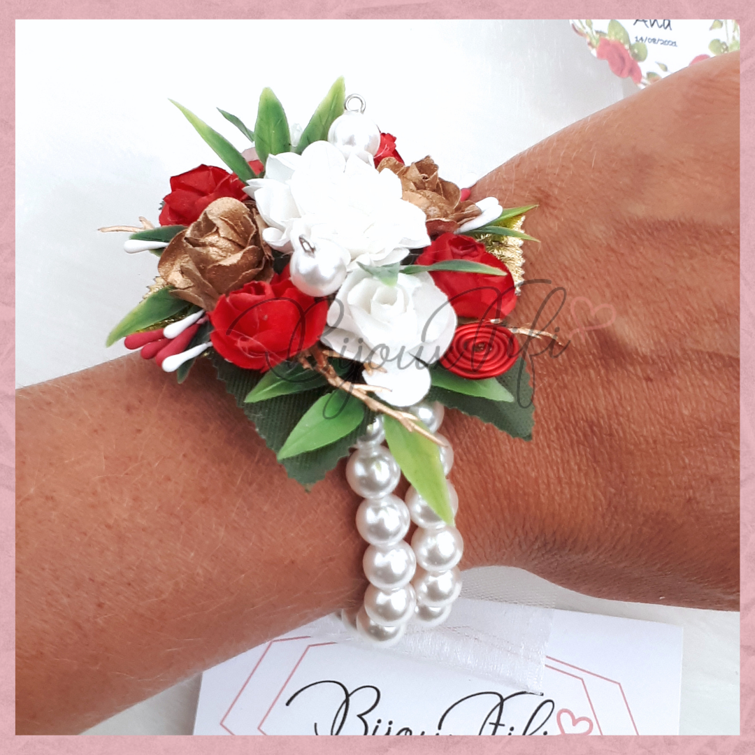 Pulseira floral "Red"