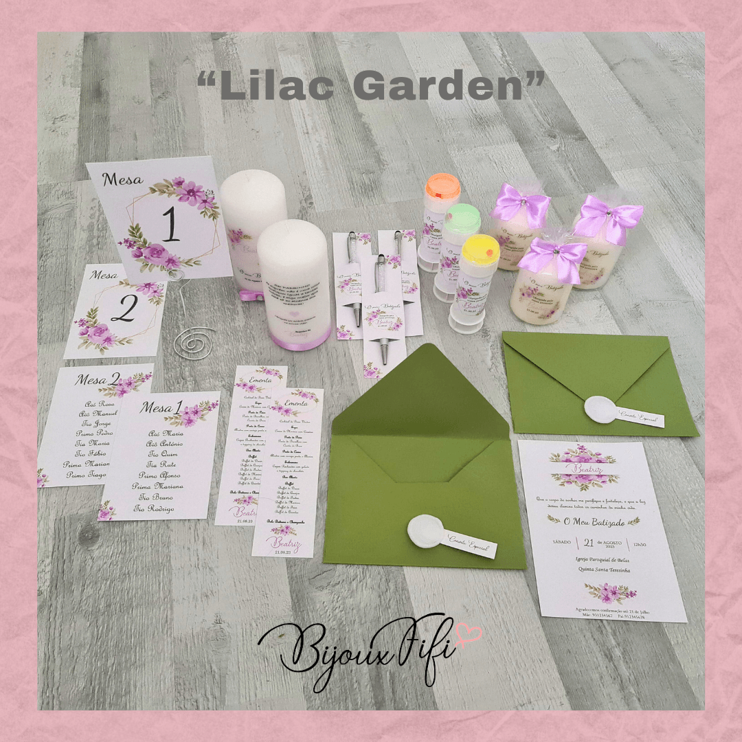 Convite com Envelope/Lacre "Garden" (+cores) - Bijoux Fifi