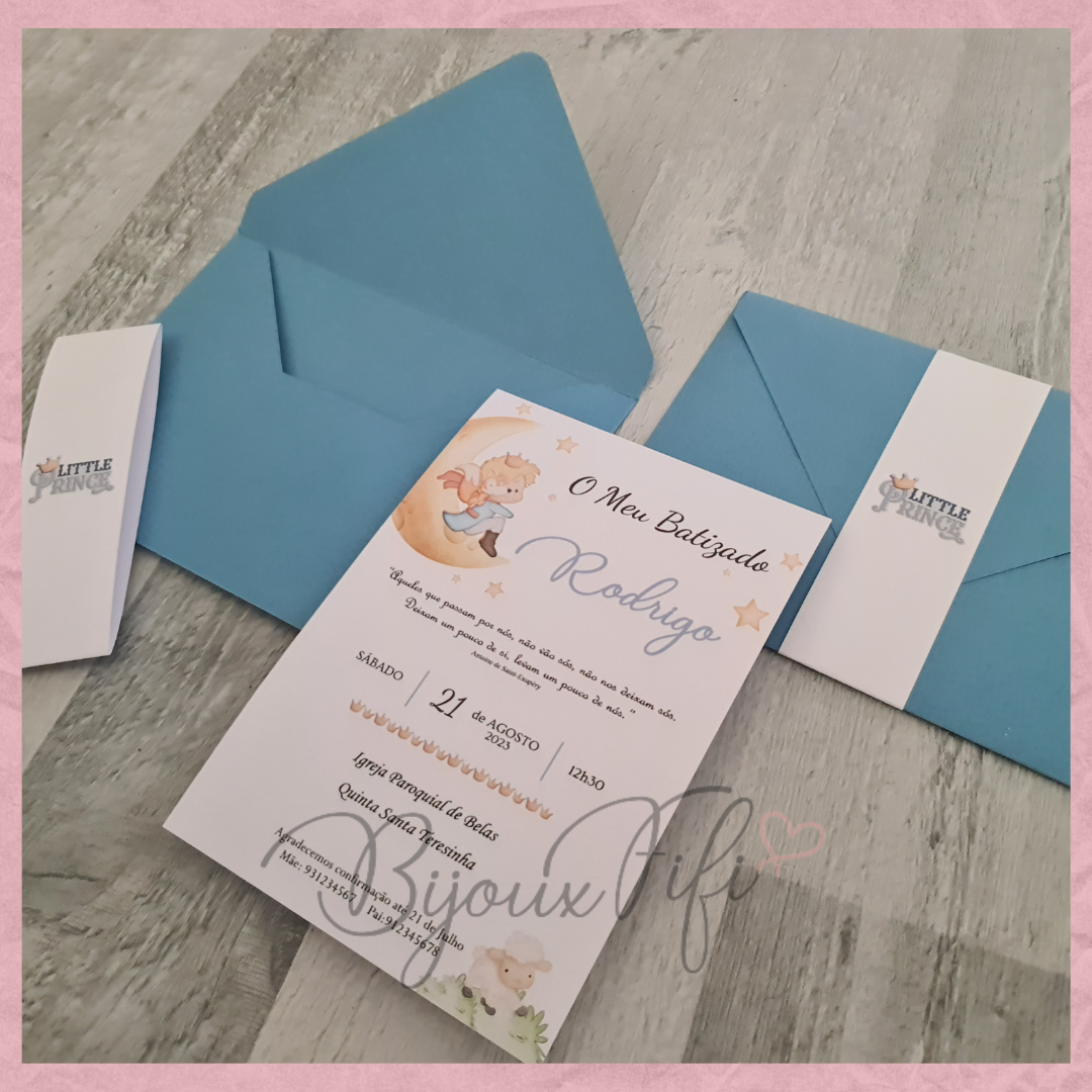 Convite Envelope "Little Prince/Princess" (+cores) - Bijoux Fifi