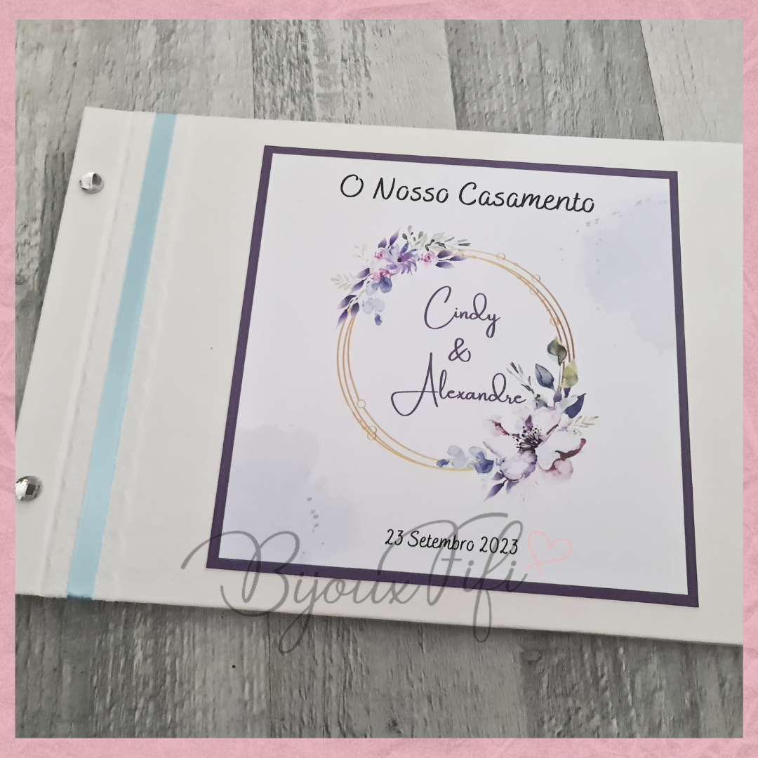 Livro de Honra A4 "Purple Wedding" (+cores)