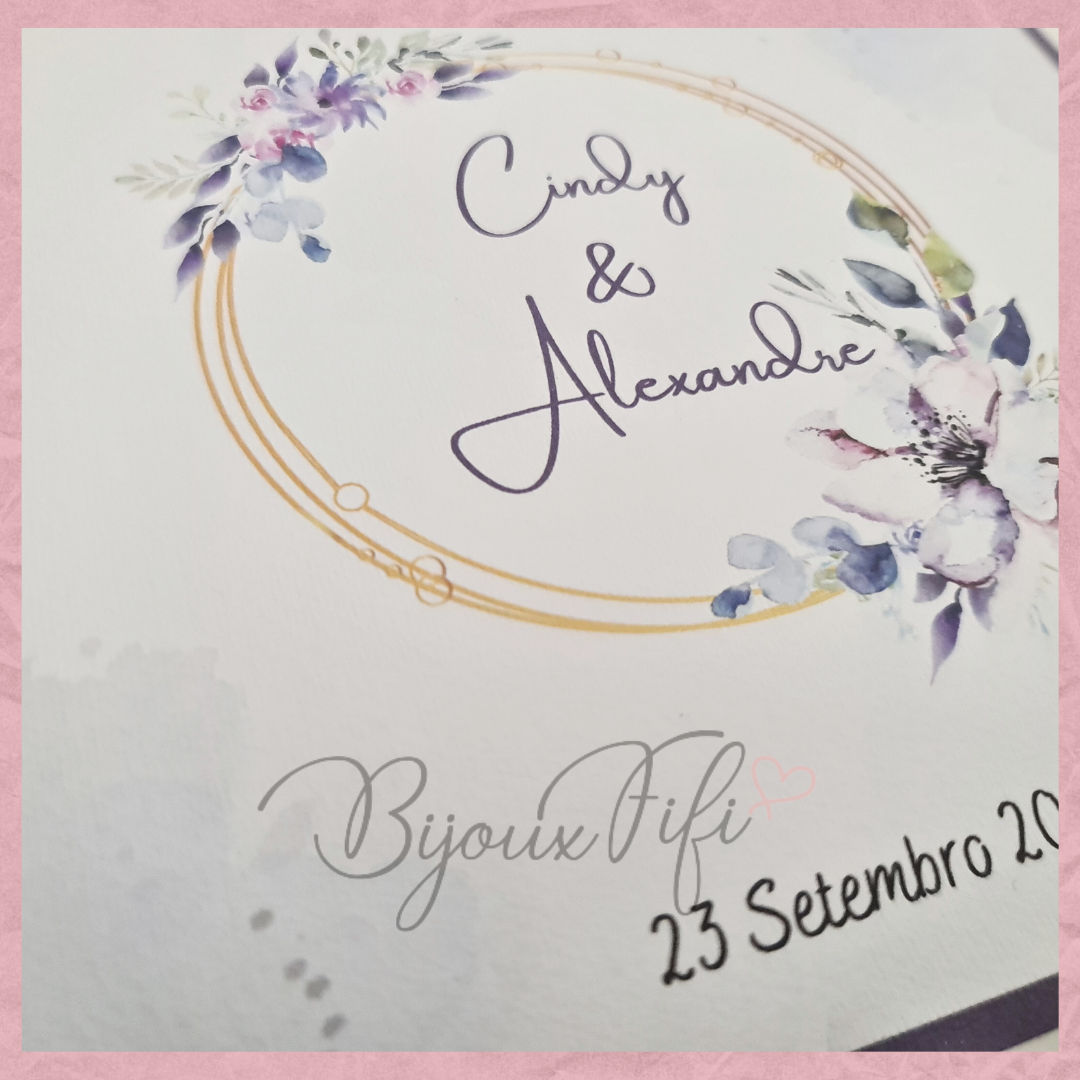 Livro de Honra A4 "Purple Wedding" (+cores)