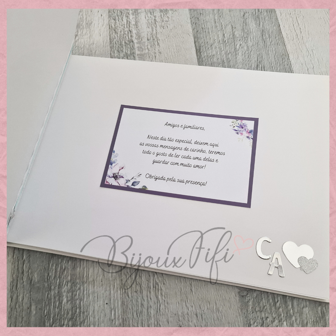 Livro de Honra A4 "Purple Wedding" (+cores)