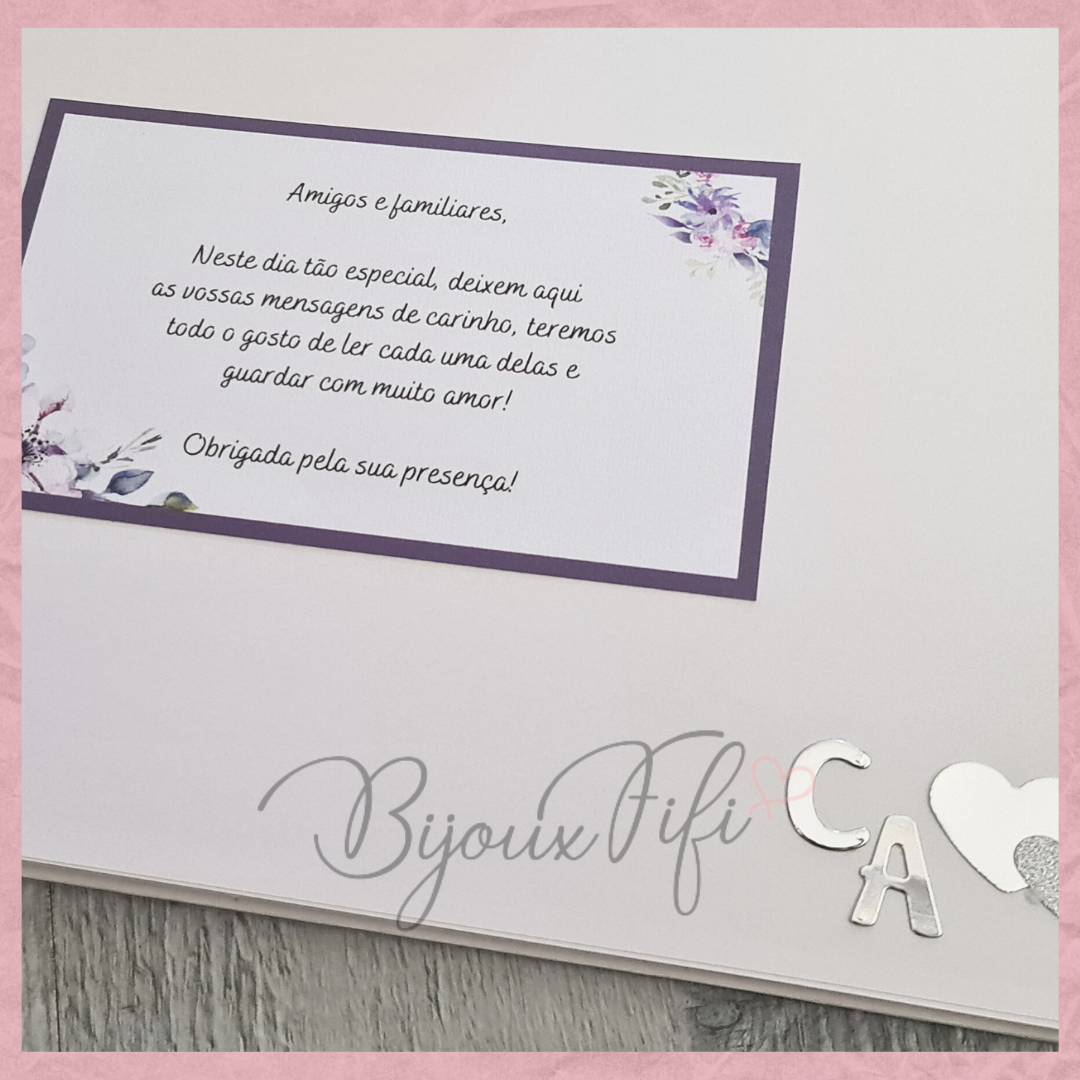 Livro de Honra A4 "Purple Wedding" (+cores)