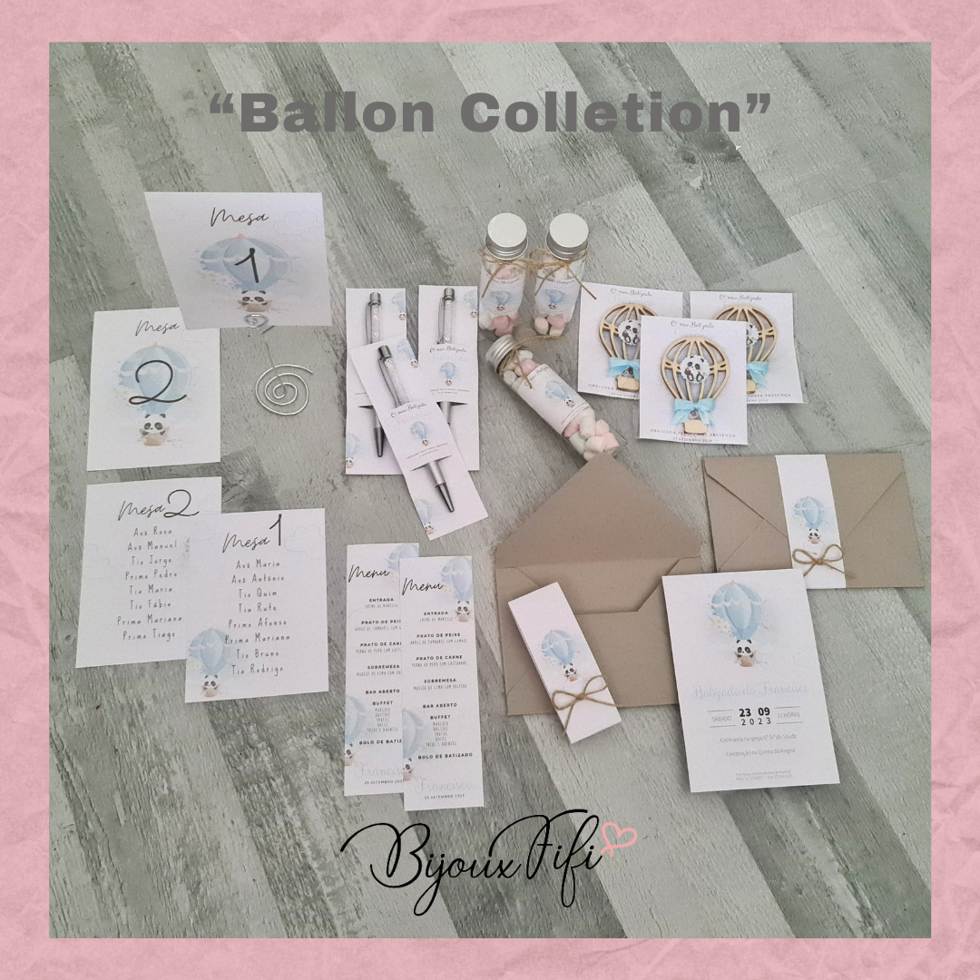 Marcador de Mesa COM BASE "Ballon Colletion" (+cores) - Bijoux Fifi