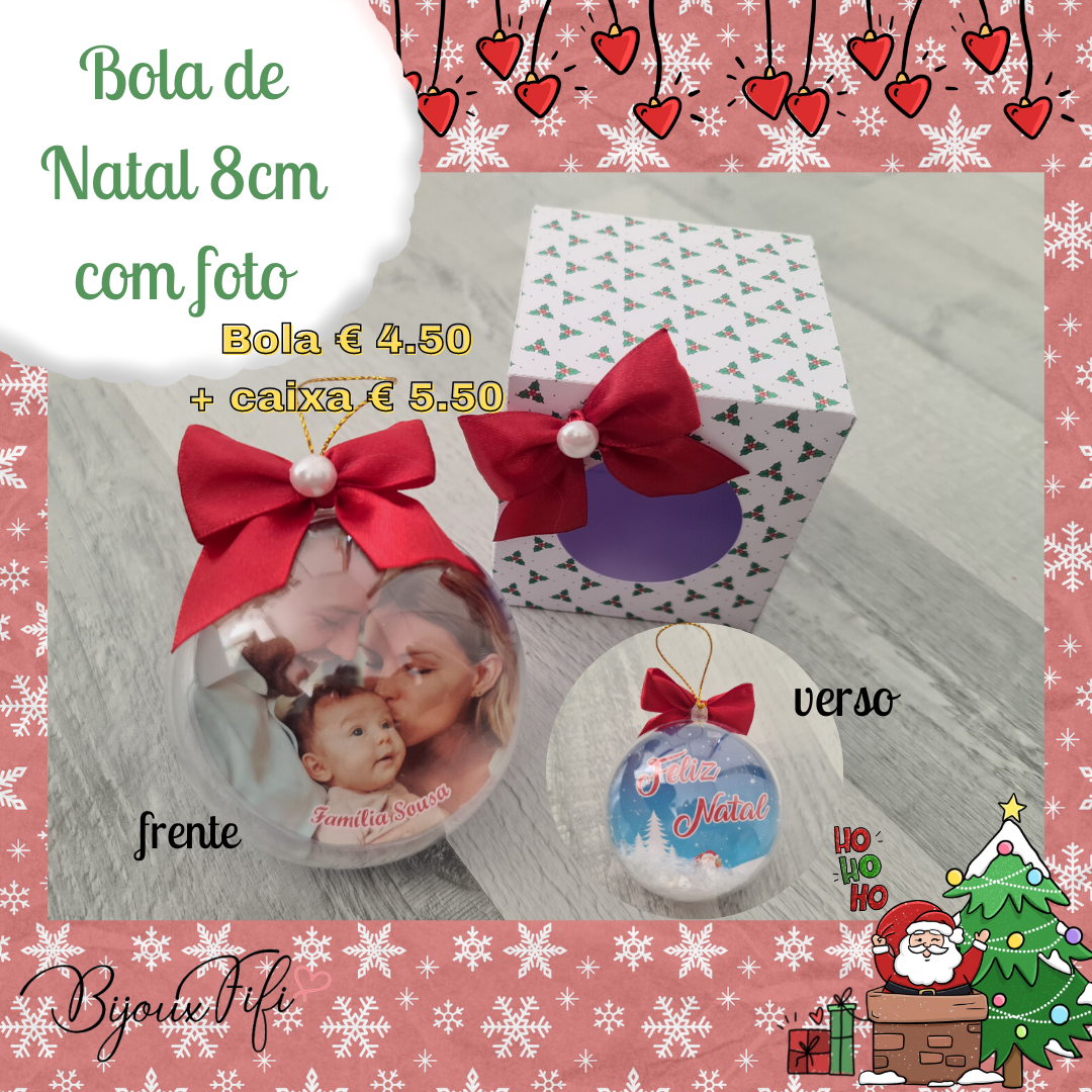 Bola de Natal com Foto - Bijoux Fifi