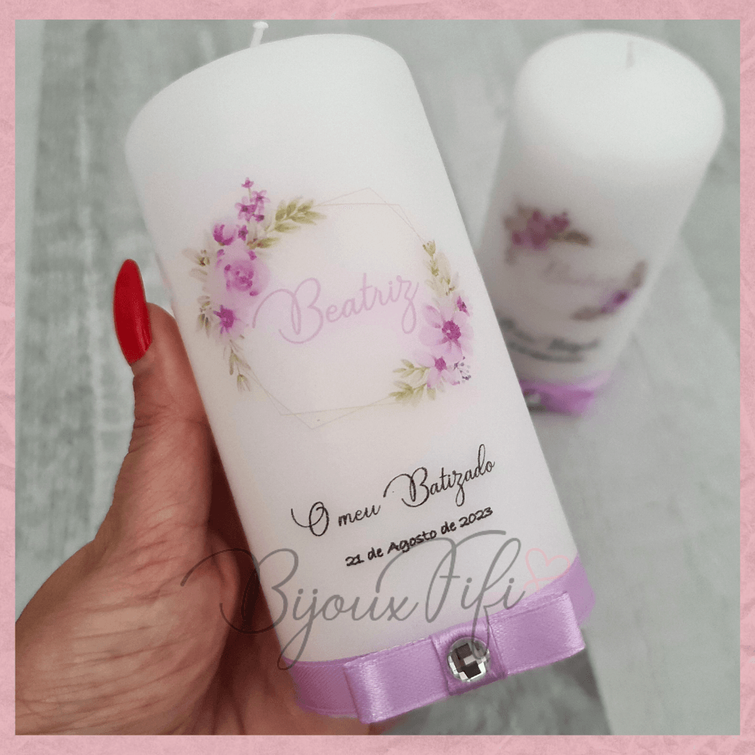 Vela com impressão/dedicatória "Lilac Garden" (+cores) - Bijoux Fifi