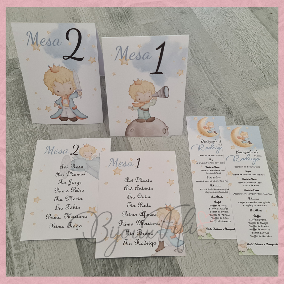 Cartões Seating Plan "Little Prince" (+cores) - Bijoux Fifi