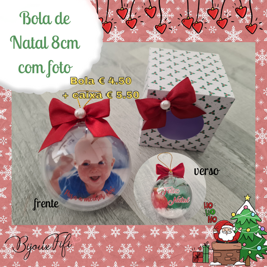 Bola de Natal com Foto - Bijoux Fifi