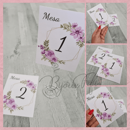 Marcador de Mesa COM BASE "Lilac Garden" (+cores) - Bijoux Fifi