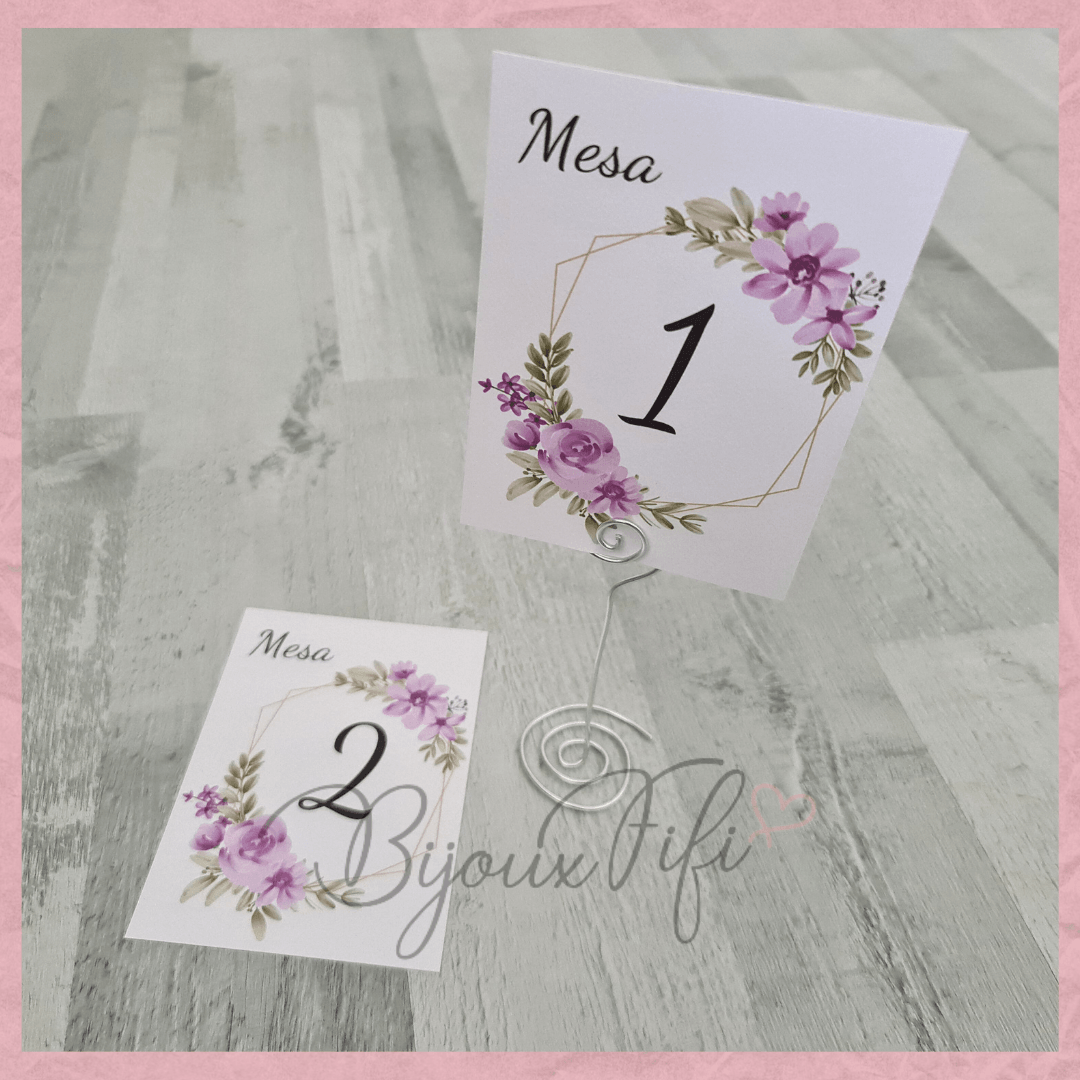 Marcador de Mesa COM BASE "Lilac Garden" (+cores) - Bijoux Fifi