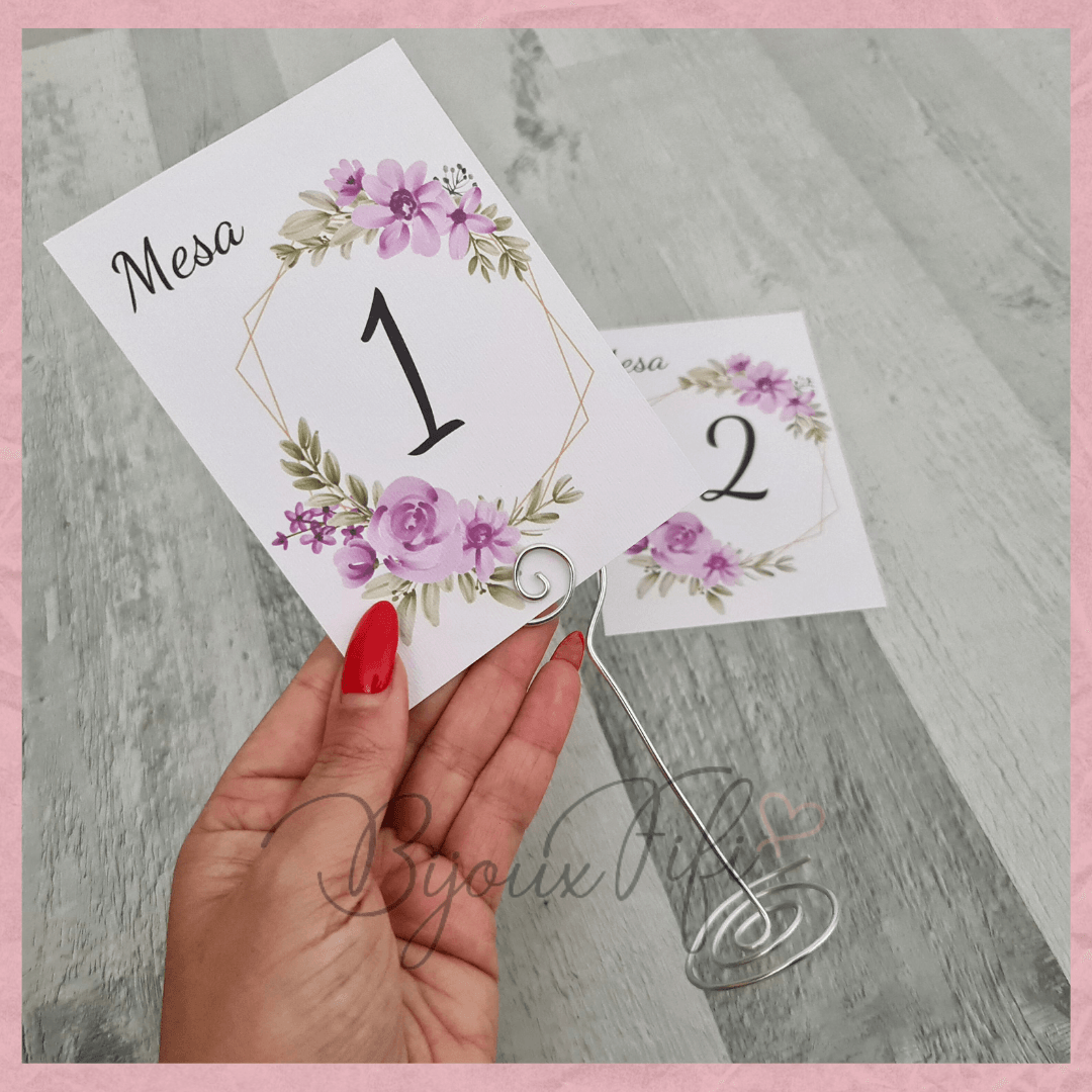 Marcador de Mesa COM BASE "Lilac Garden" (+cores) - Bijoux Fifi