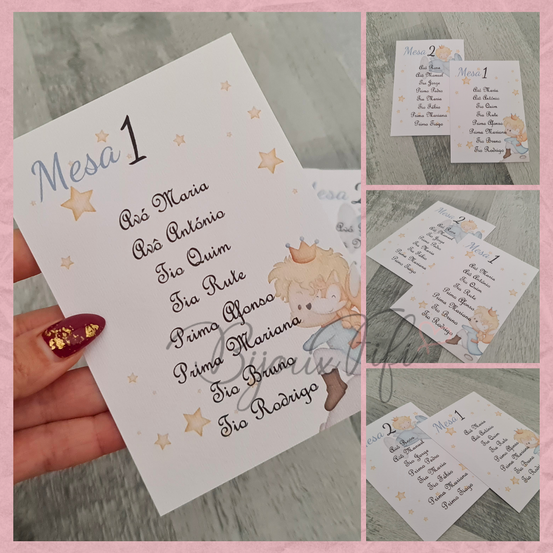 Cartões Seating Plan "Little Prince" (+cores) - Bijoux Fifi