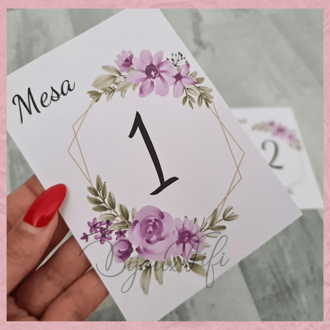 Marcador de Mesa COM BASE "Lilac Garden" (+cores) - Bijoux Fifi