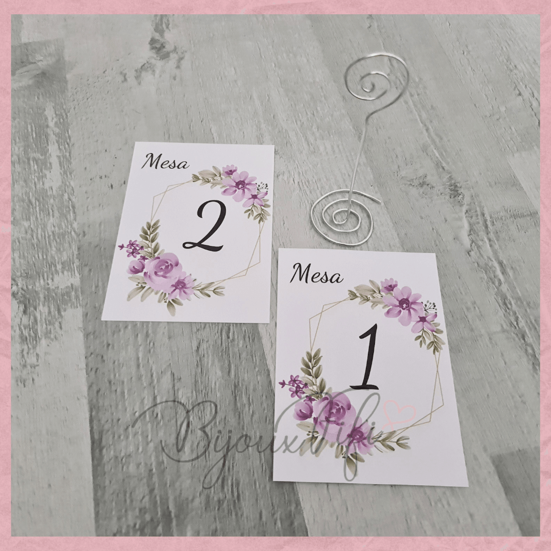 Marcador de Mesa COM BASE "Lilac Garden" (+cores) - Bijoux Fifi