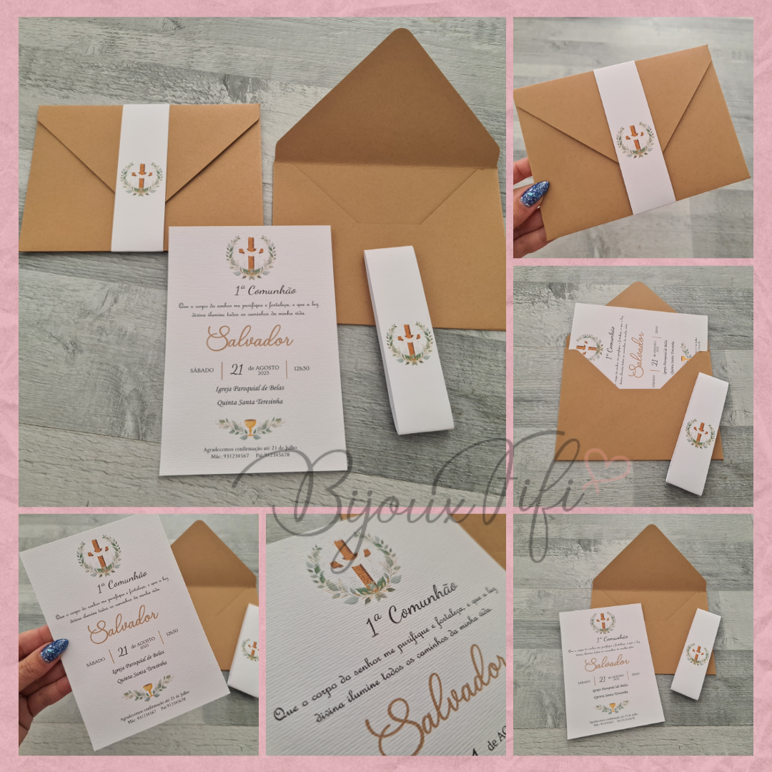 Convite com Envelope "Religioso" Nude