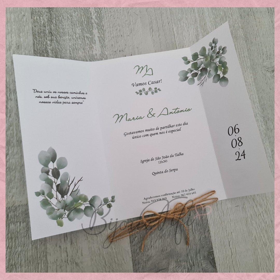 Convite Wedding "Eucalyptus"