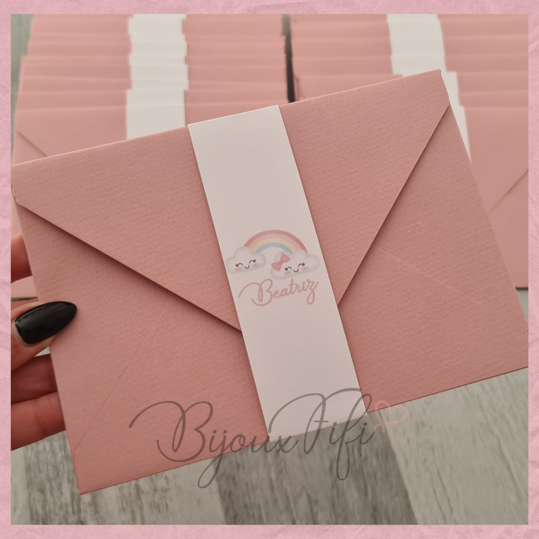 Convite Envelope "Arco-Íris" (+ cores) - Bijoux Fifi