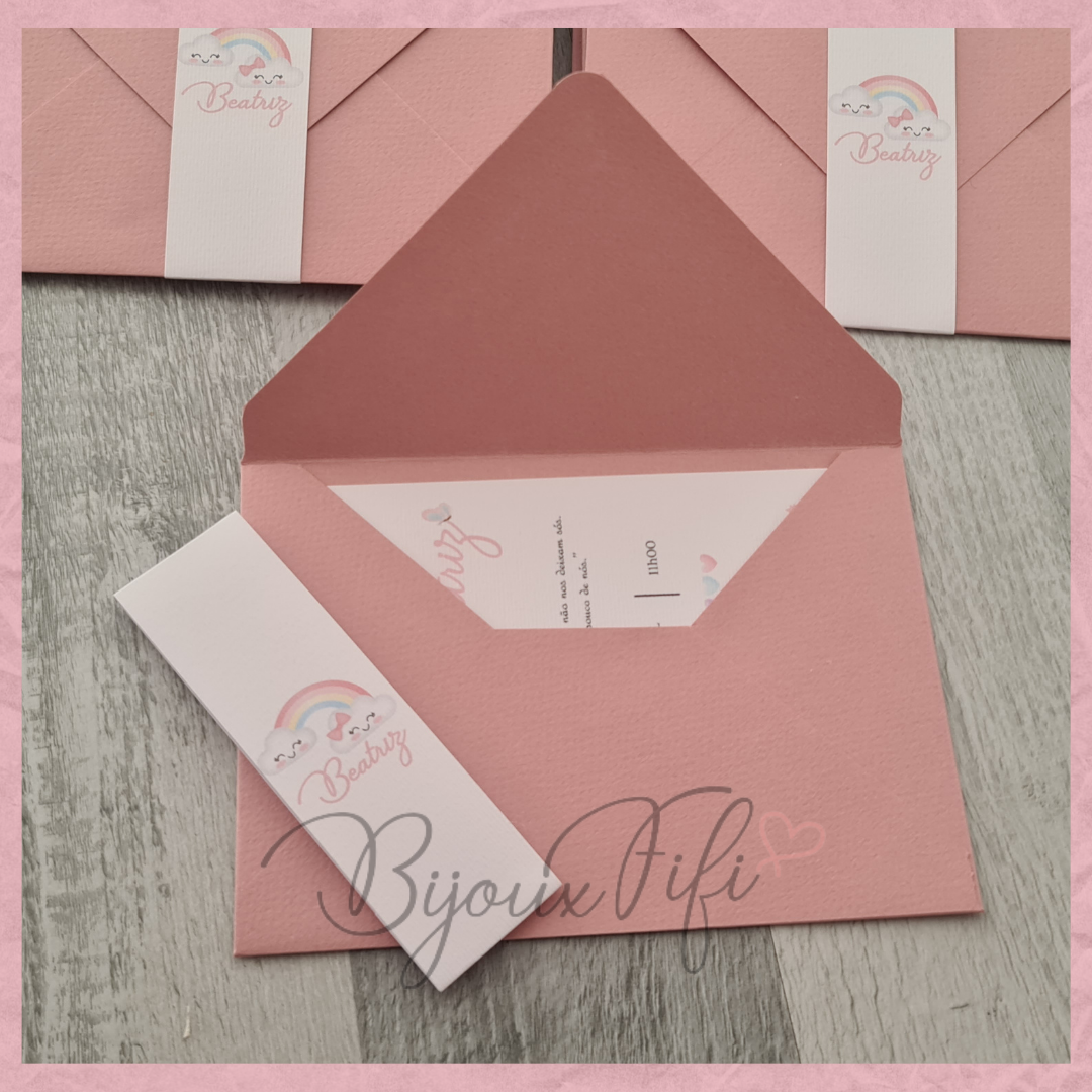 Convite Envelope "Arco-Íris" (+ cores) - Bijoux Fifi