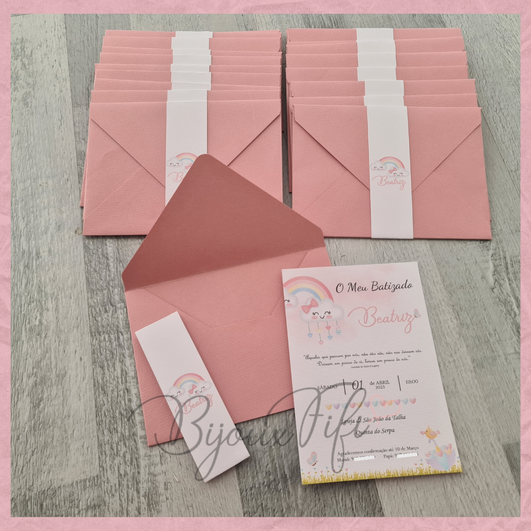 Convite Envelope "Arco-Íris" (+ cores) - Bijoux Fifi