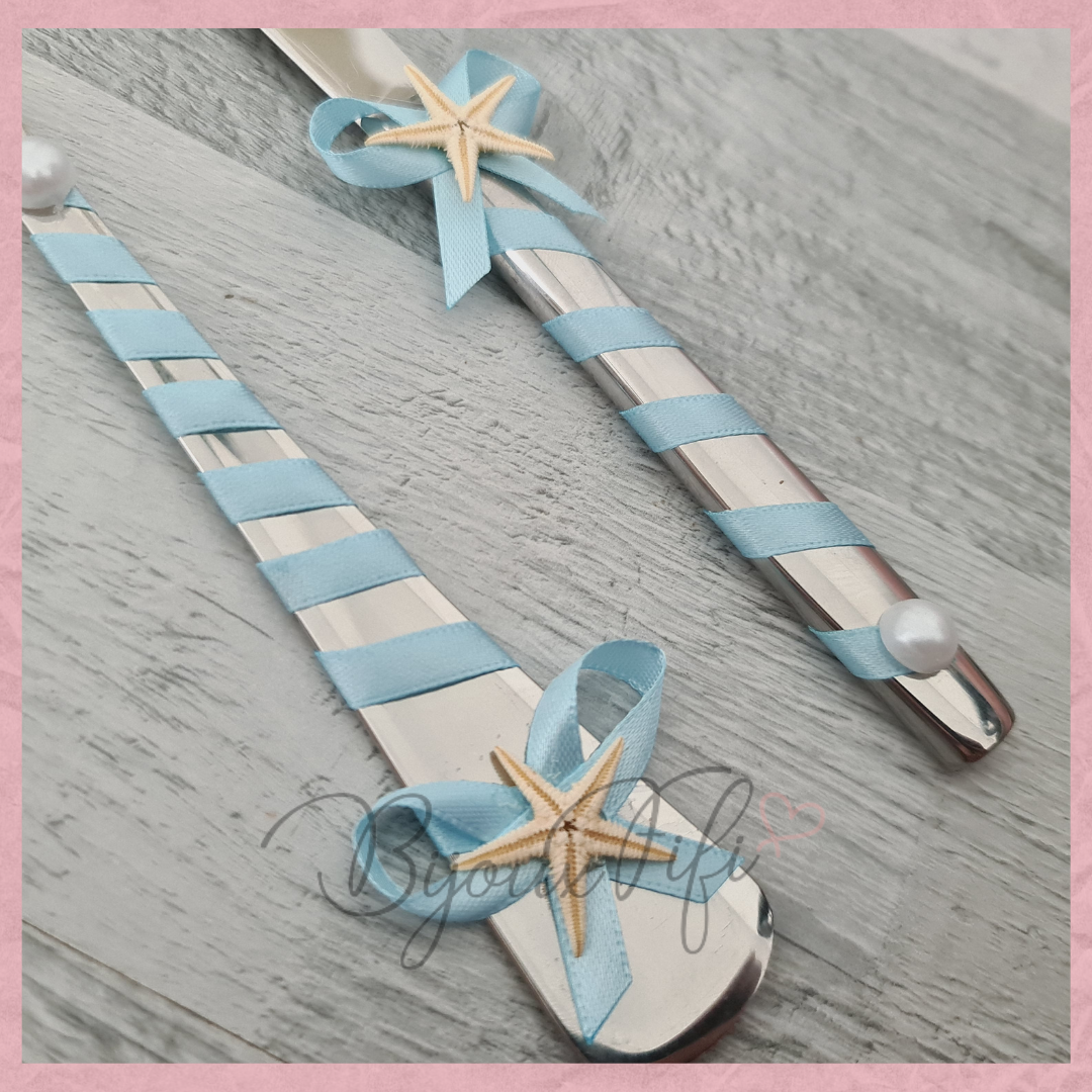 Caixa com Flutes e Talheres "Mar/Praia" - Bijoux Fifi