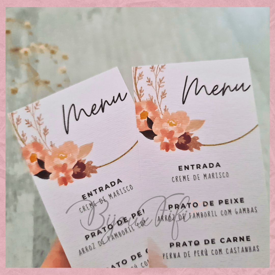 Ementa Floral "Vintage Peach" (+cores) - Bijoux Fifi