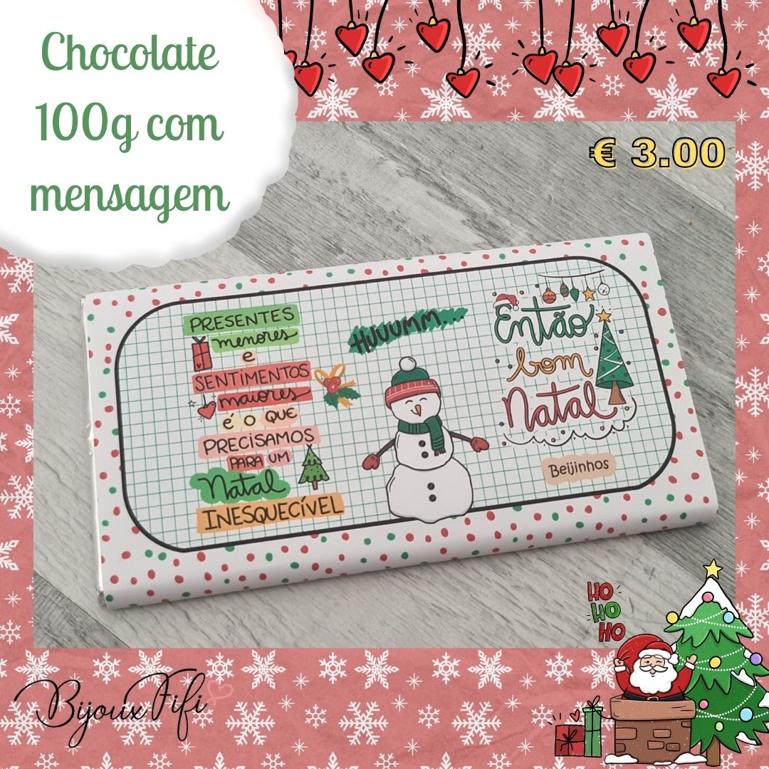 Chocolate 100g com mensagem - Bijoux Fifi