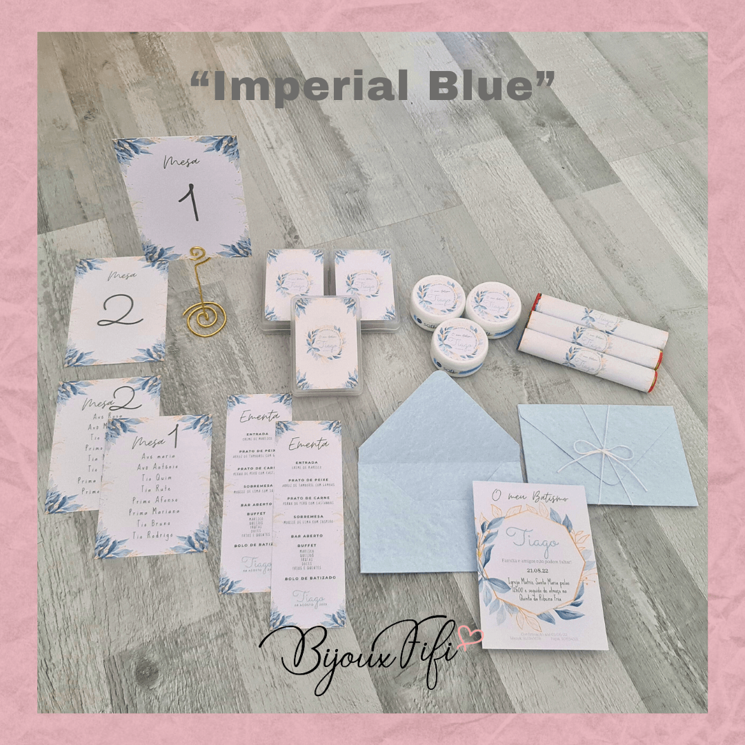 Convite com Envelope "Imperial Blue" (+cores) - Bijoux Fifi