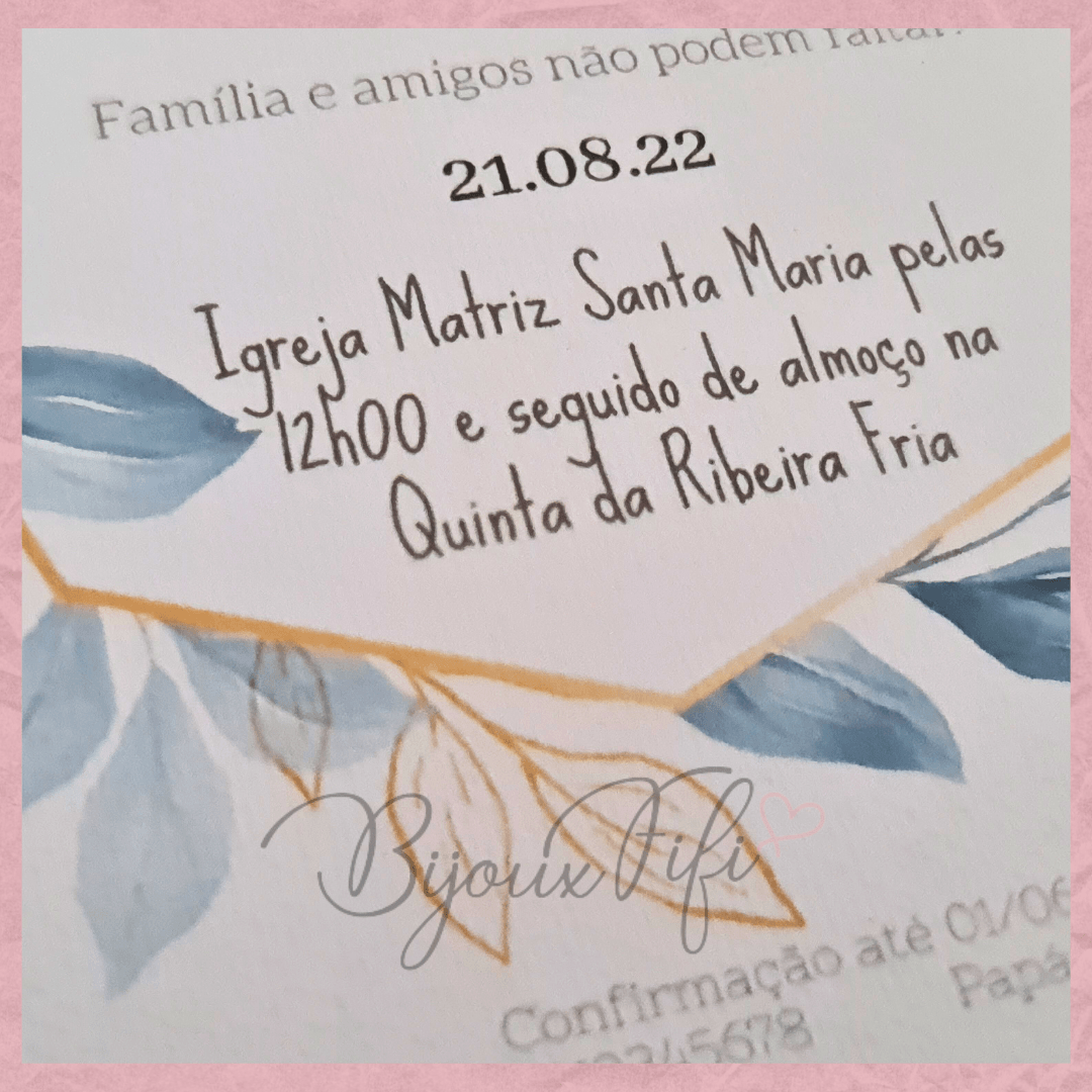 Convite com Envelope "Imperial Blue" (+cores) - Bijoux Fifi