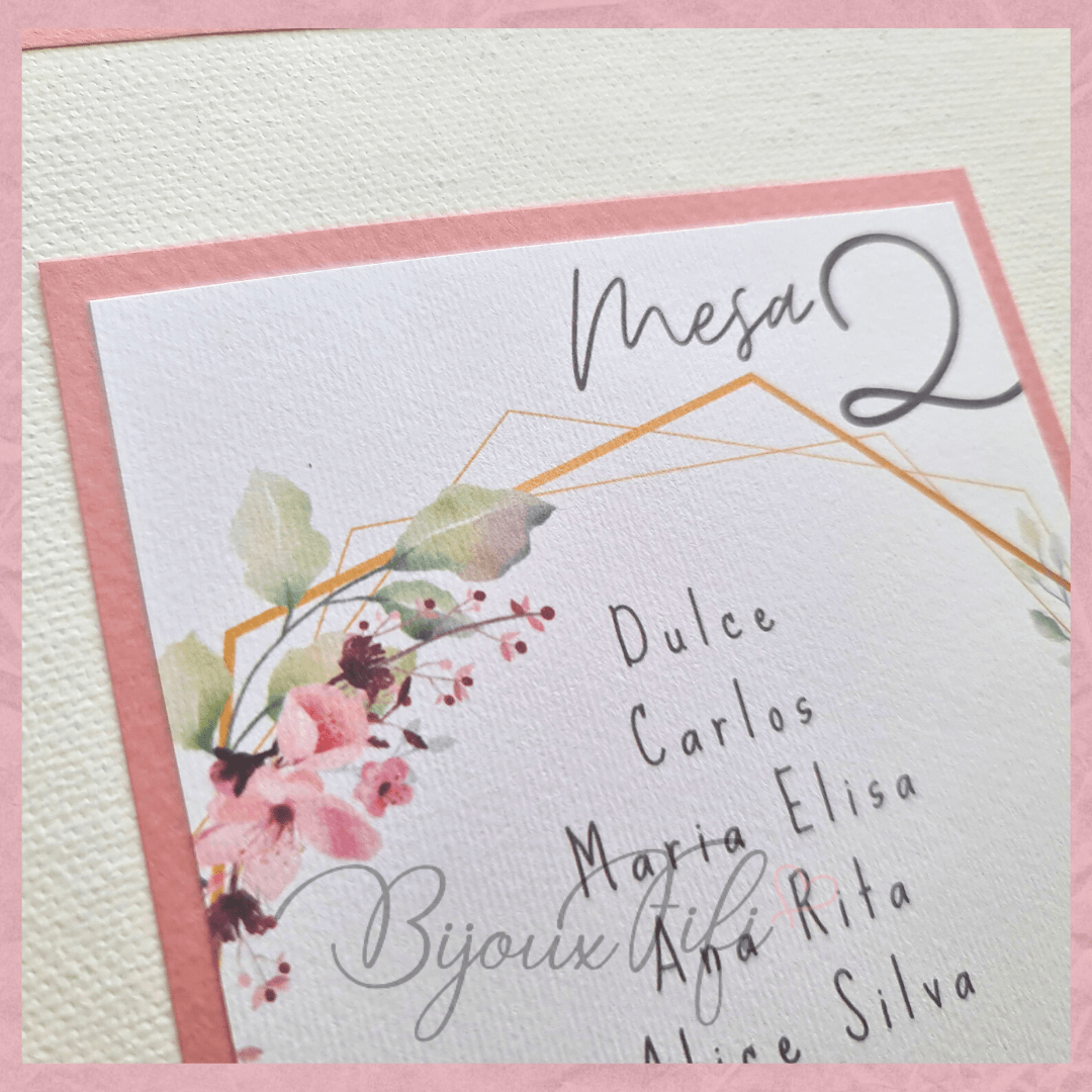 Placar de Seating-Plan "Romantic Rose" (+cores) - Bijoux Fifi