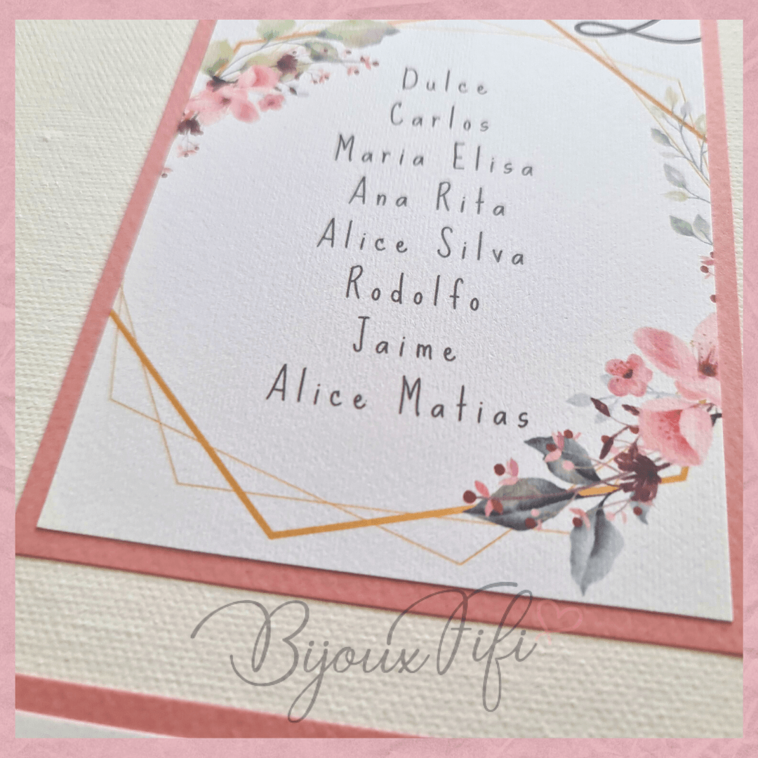 Placar de Seating-Plan "Romantic Rose" (+cores) - Bijoux Fifi