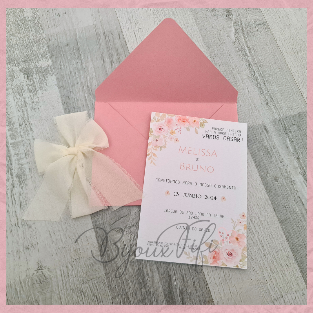 Convite Wedding "Dusty Pink"